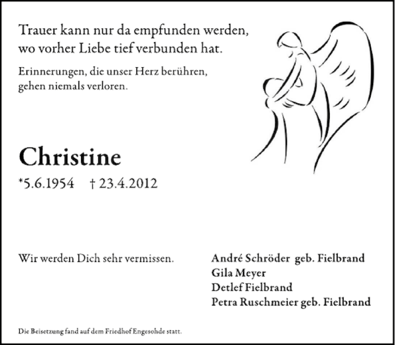 Traueranzeigen Von Christine Trauer Anzeigen De