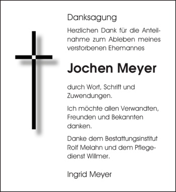 Traueranzeigen Von Jochen Meyer Trauer Anzeigen De