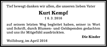 Traueranzeigen Von Kurt Kempf Trauer Anzeigen De