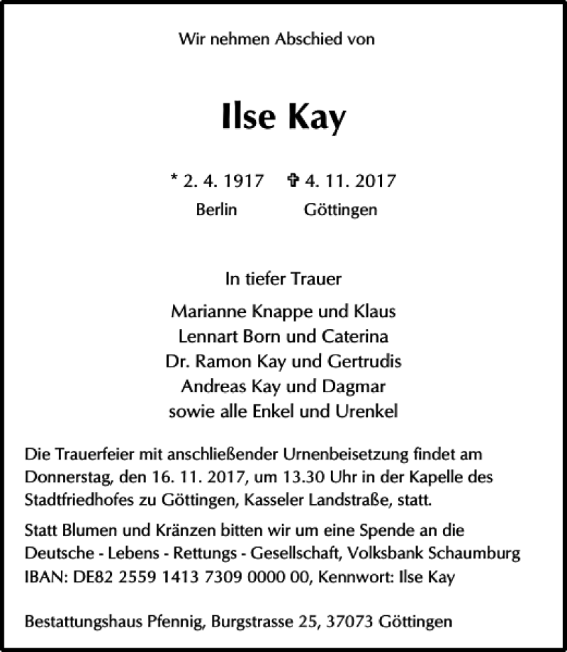 Traueranzeigen Von Kay Trauer Anzeigen De