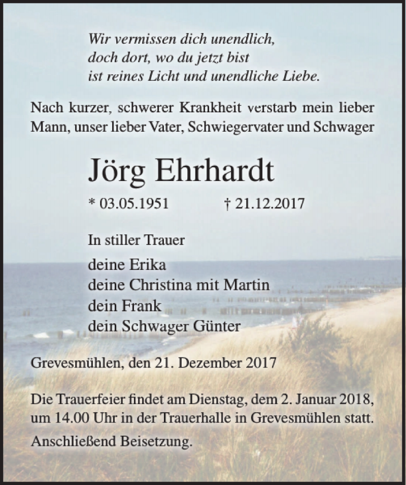 Traueranzeigen Von J Rg Ehrhardt Trauer Anzeigen De