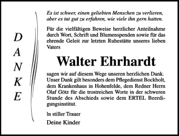 Traueranzeigen Von Walter Ehrhardt Trauer Anzeigen De