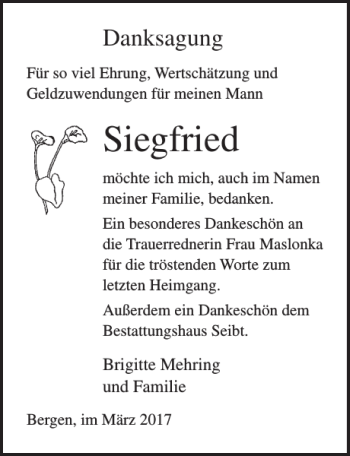 Traueranzeigen Von Siegfried Trauer Anzeigen De