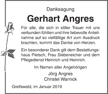 Traueranzeigen Von Gerhart Angres Trauer Anzeigen De