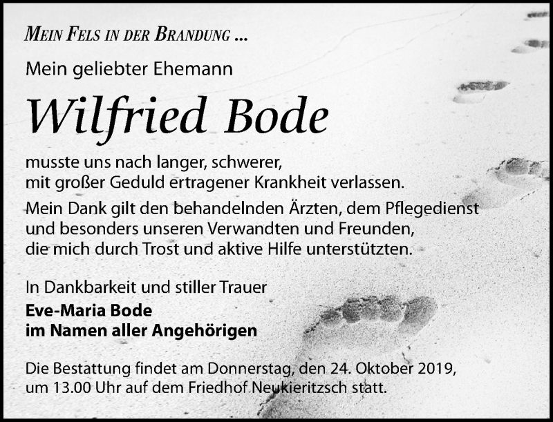 Traueranzeigen Von Wilfried Bode Trauer Anzeigen De