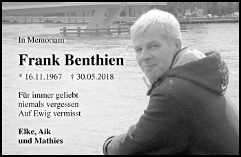 Traueranzeigen Von Frank Benthien Trauer Anzeigen De