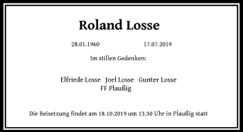 Traueranzeigen Von Roland Losse Trauer Anzeigen De