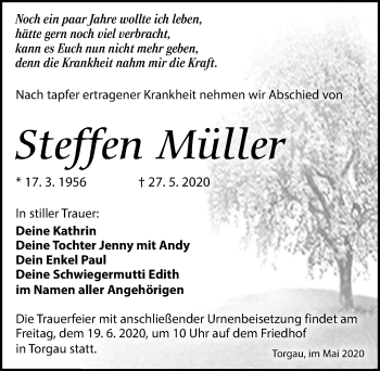 Traueranzeigen Von Steffen M Ller Trauer Anzeigen De