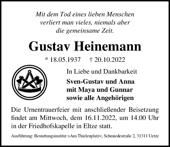 Traueranzeigen Von Gustav Heinemann Trauer Anzeigen De