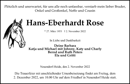 Traueranzeigen Von Hans Eberhardt Rose Trauer Anzeigen De