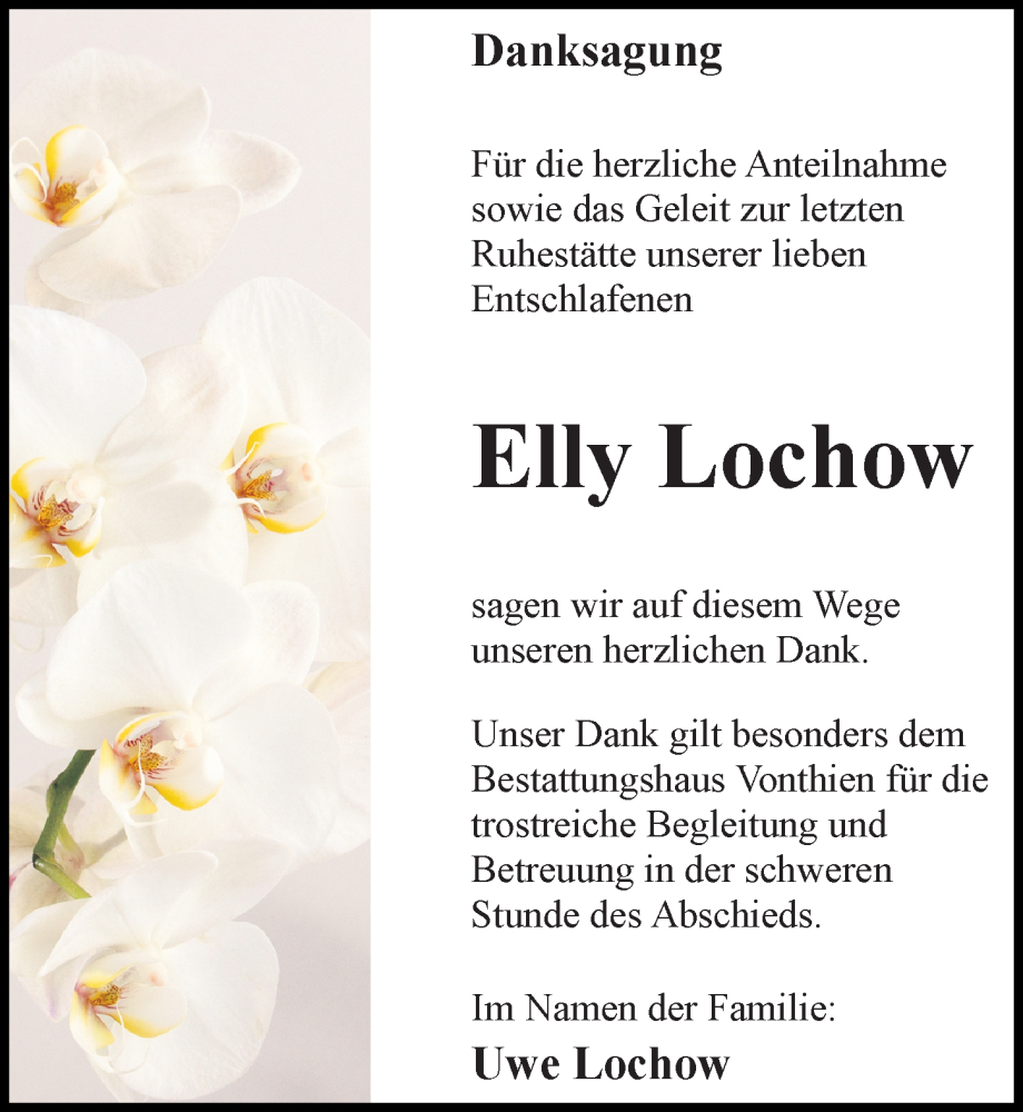 Traueranzeigen Von Elly Lochow Trauer Anzeigen De