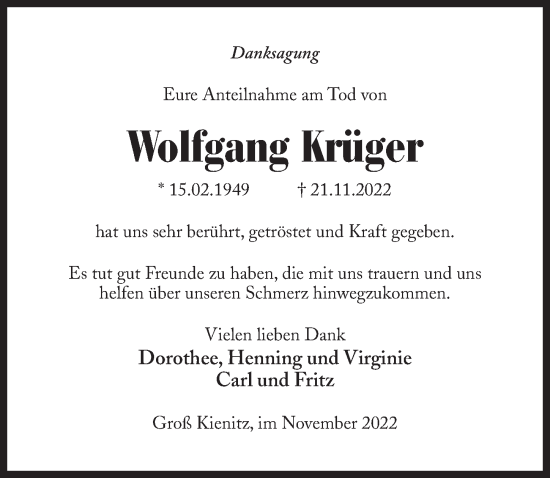 Traueranzeigen Von Wolfgang Kr Ger Trauer Anzeigen De