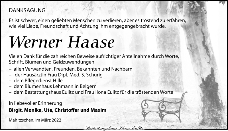 Traueranzeigen Von Werner Haase Trauer Anzeigen De