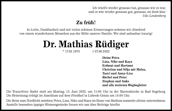 Traueranzeigen Von Mathias R Diger Trauer Anzeigen De