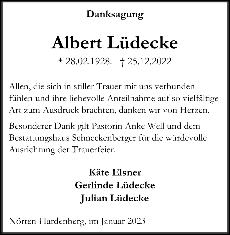 Traueranzeigen Von Albert L Decke Trauer Anzeigen De