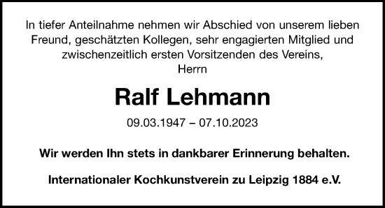 Traueranzeigen Von Ralf Lehmann Trauer Anzeigen De