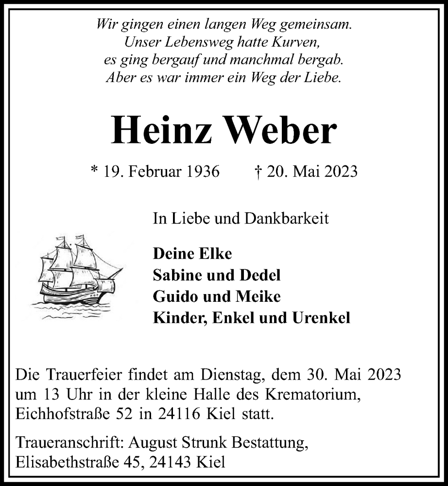 Traueranzeigen Von Heinz Weber Trauer Anzeigen De