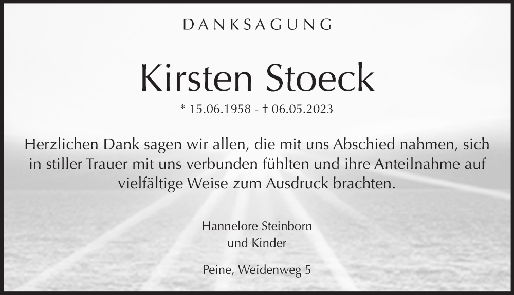 Traueranzeigen Von Kirsten Stoeck Trauer Anzeigen De