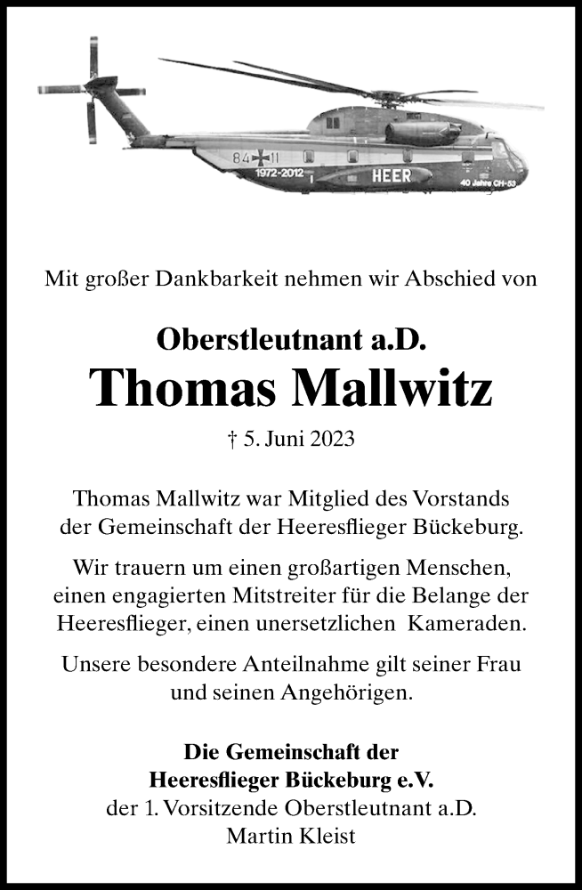 Traueranzeigen Von Thomas Mallwitz Trauer Anzeigen De