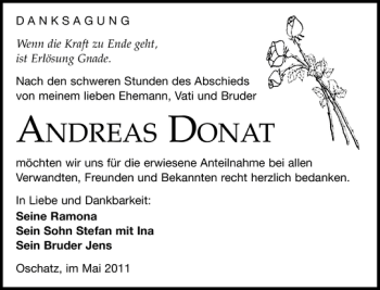 Traueranzeige von ANDREAS DONAT von Leipziger Volkszeitung