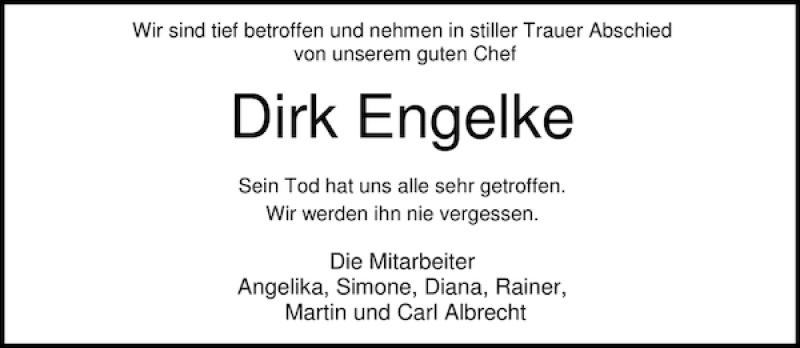  Traueranzeige für Dirk Engelke vom 26.07.2011 aus Eichsfelder Tageblatt