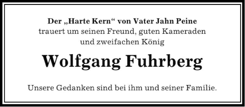  Traueranzeige für Wolfgang Fuhrberg vom 09.05.2012 aus Peiner Allgemeine Zeitung
