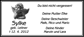 Traueranzeige von Sylke  von Peiner Allgemeine Zeitung