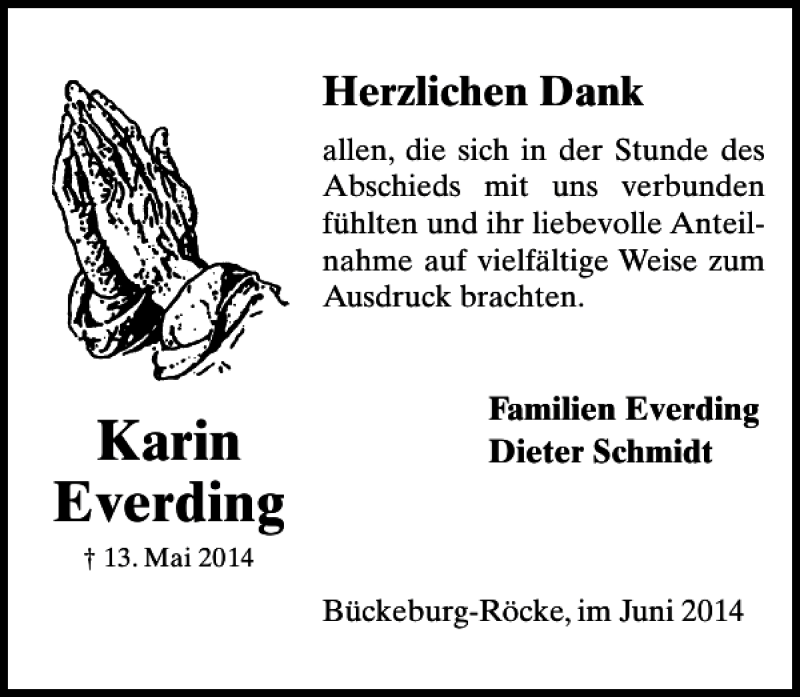 Traueranzeigen Von Karin Everding | Trauer-anzeigen.de