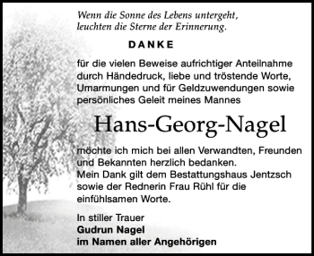 Traueranzeige von Hans-Georg-Nagel  von Leipziger Volkszeitung