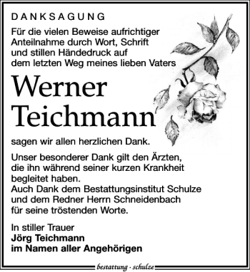 Traueranzeige von Werner Teichmann von Leipziger Volkszeitung