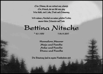 Traueranzeigen Von Bettina Nitsche | Trauer-anzeigen.de