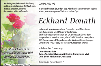 Traueranzeige von Eckhard Donath von Torgauer Zeitung