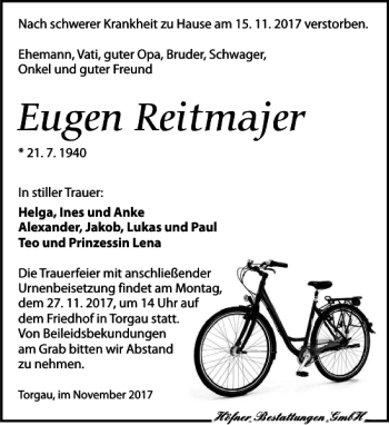 Traueranzeige von Eugen Reitmajer von Torgauer Zeitung