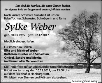 Traueranzeige von Sylke Weber von Leipziger Volkszeitung