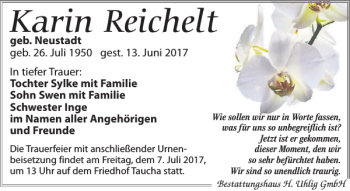 Traueranzeige von Karin Reichelt von Leipziger Volkszeitung