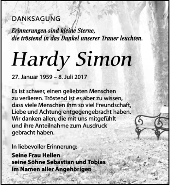 Traueranzeige von Hardy Simon von Torgauer Zeitung