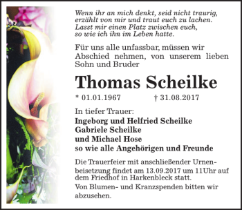 Traueranzeige von Thomas Scheilke von HAZ/NP