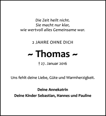 Traueranzeige von Thomas  von Leipziger Volkszeitung