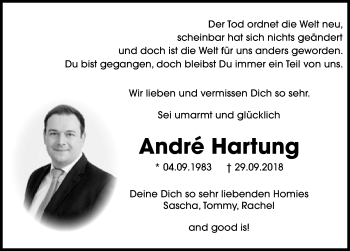 Traueranzeige von Andre Hartung von Göttinger Tageblatt