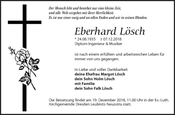 Traueranzeige von Eberhard Lösch von Dresdner Neue Nachrichten