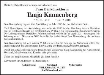 Traueranzeige von Tanja Kannenberg von Lübecker Nachrichten