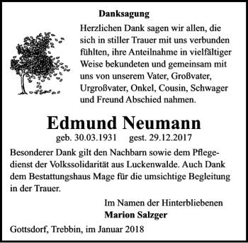 Traueranzeige von Neumann  von MAZ-Trauer.de