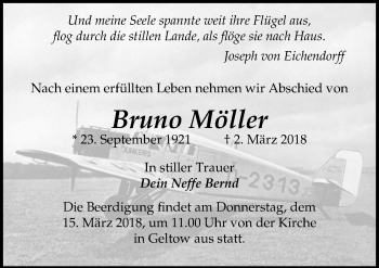 Traueranzeige von Bruno Möller von Märkischen Allgemeine Zeitung