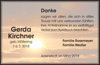 Traueranzeige von Gerda Kirchner von Peiner Allgemeine Zeitung
