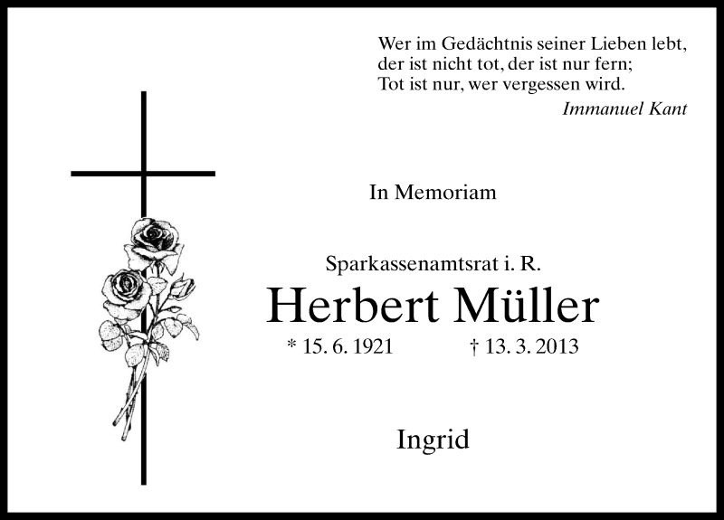  Traueranzeige für Herbert Müller vom 17.03.2018 aus Göttinger Tageblatt