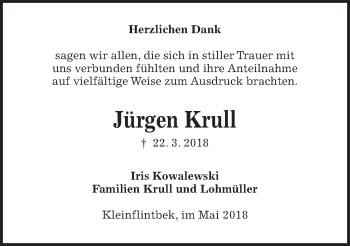 Traueranzeige von Jürgen Krull von Kieler Nachrichten