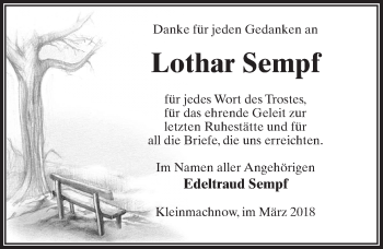 Traueranzeige von Lothar Sempf von Märkischen Allgemeine Zeitung