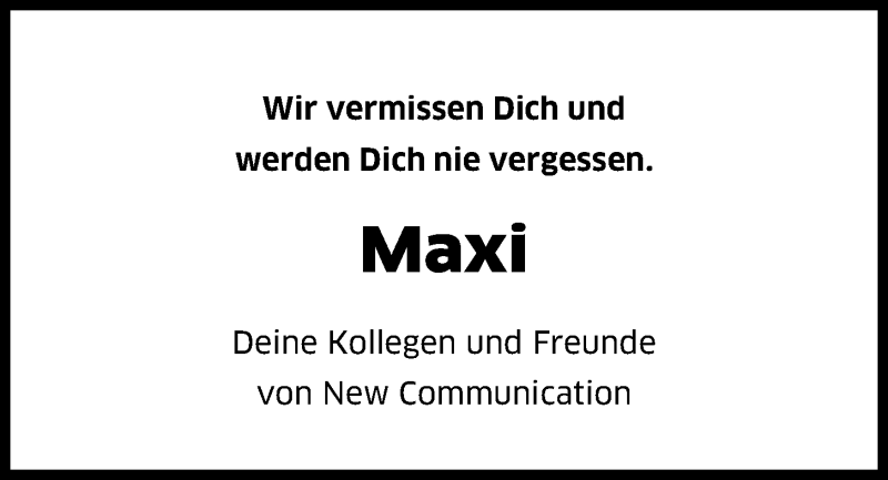  Traueranzeige für Maximilian Sellmer vom 05.05.2018 aus Kieler Nachrichten