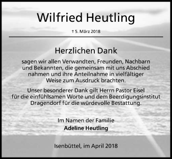 Traueranzeige von Wilfried Heutling von Aller Zeitung