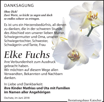 Traueranzeige von Elke Fuchs von Leipziger Volkszeitung
